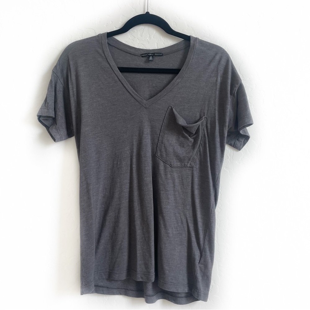 Urban Outfitters Grey Pocket V Neck Tee - 3 for $15